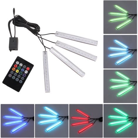 LED-Ambientebeleuchtung für den Fahrzeugboden, sieben Farben, sprachgesteuertes Modell per App (Batterie nicht im Lieferumfang enthalten). (1/5)