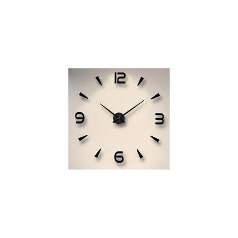 Horloge murale noire, style moderne 3D, grande horloge murale (1/5)
