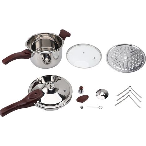 Autocuiseur en acier inoxydable, grande capacité, nettoyage facile, cuisson efficace pour cuisinières à gaz et électriques, 4L