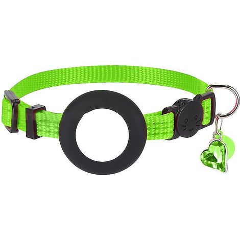 Collier pour chat avec clochettes, support étanche et fermoir de sécurité-Green