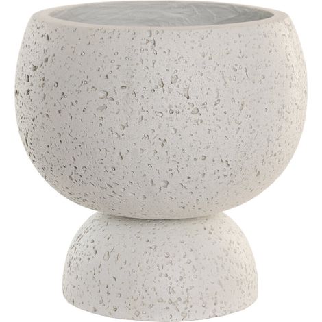 Macetero Fibra Vidrio 35X35X35 Rugoso Blanco (1/4)