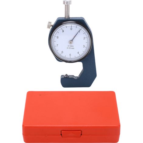 Micromètre résistant à l'usure, jauge d'épaisseur, échelle claire Portable, affichage du pointeur, pour la mesure, tête pointue 0-10mm (1/5)
