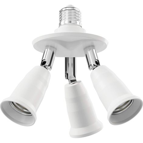 Adaptateur de douille E27, triple distributeur, blanc (1/4)