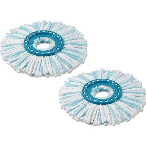 pour Leifheit, lot de 2 têtes de rechange pour balai à franges Clean Twist Disc Mop micro duo, tous types de sols, absorption complète des saletés grâce au système 2 fibres, microfibre absorbante, fra (1/4)