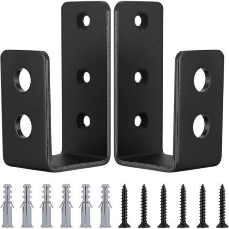 2 Supports de Serrure de Porte en Acier en Forme de U,pour Renforcement des Portes de Grange, Garage et Atelier (1/4)