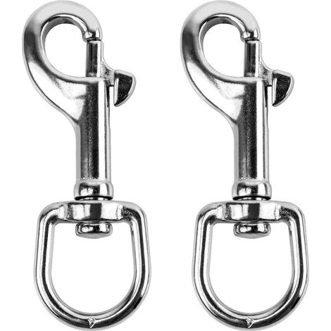 AGE 3-1/2" Mousqueton à boulon à œil pivotant, 2 pièces, 316 mousquetons en acier inoxydable à une extrémité pour la plongée/laisse pour animaux de compagnie/porte-clés/drapeau/ligne de vêtements (1/5)