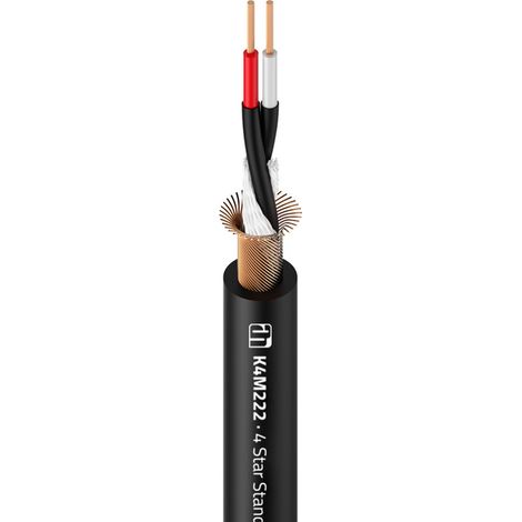 Cavo audio microfonico 2x0,22mm Ofc nero Adam 4star (100m) K4m222