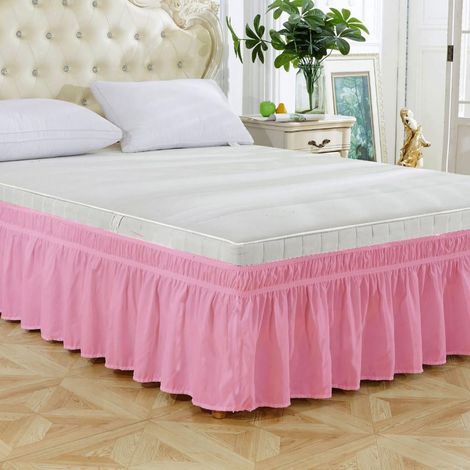 Jupe De Lit - 78 x 80 Pouces - Hauteur 15 Pouces - Élastique Réglable - Microfibre - Pour Lit Queen (1/5)