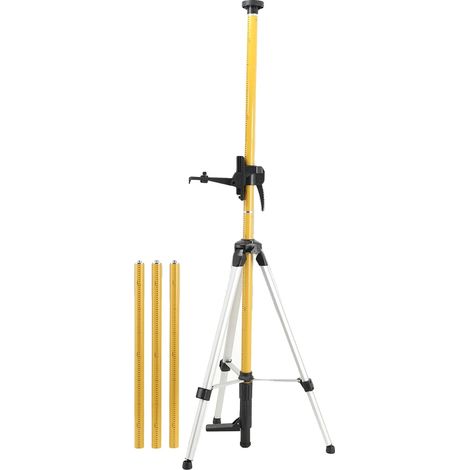 Asta telescopica, regolabile fino a 3,6 m, compatibile con livelli laser, filettature di montaggio da 1/4" x 20 e 5/8" x 11, include borsa per il trasporto, si ritrae fino a 80 cm (1/5)