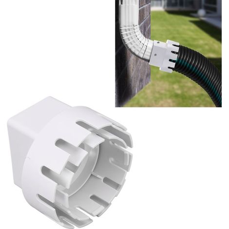 Adaptateur de descente pluviale plastique, raccord de drainage adaptateur de tuyau de descente convertisseur connecteur avec vis blanc L 3x4 pouces (1/5)