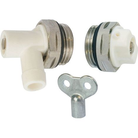 SOMATHERM FOR YOU, 601520402, Kit di spurgo/svuotamento + chiave 1/2 (15x21) Kit comprende un spurgo d'aria M1/2 (15x21) e un rubinetto di svuotamento M1/2 (15x21) con chiave adatta