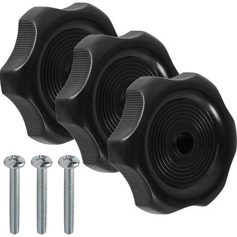 (3er-Pack, schwarzer 2,5 cm Schaft, RV-Fenster- und Lüftungsknopf, Innenbeschläge, Wohnmobil-Fenster, Ersatz-Anhängerknöpfe, RV-Fensterriegelknopf, 2–1/4 Zoll Durchmesser, Kunststoff-Fensterknöpfe (1/5)