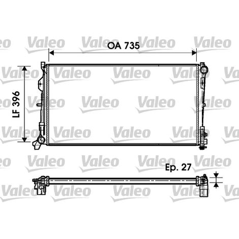 Radiateur, refroidissement du moteur Valeo 732956 CHRYSLER 5142488AA