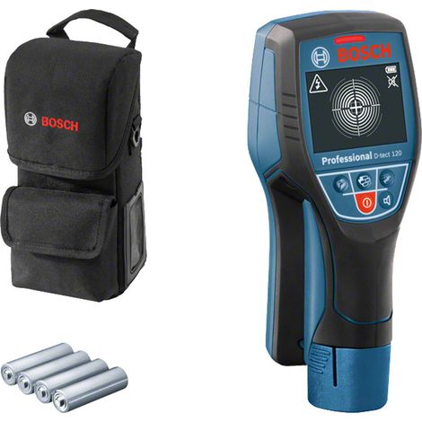 Bosch – Détecteur de matériaux D-tect 120 – Localisation précise jusqu'à 12 cm – Technologie radar pour métaux et tuyaux – Fonction Dual Power