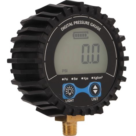 Gonfleur de pneus avec manomètre numérique précis, 4 unités commutables, faible usure, pour voitures, camions, motos, quads, SUV et camping-cars (1/5)