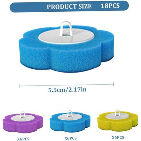 Lot de 18 têtes de brosse de toilette jetables de rechange pour brosse de toilette à 3 couches pour lavabo de salle de bain (1/5)