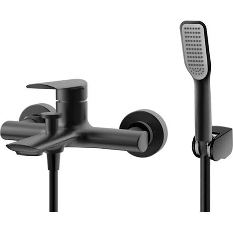 Badewannenarmaturen mit Brause matt schwarz