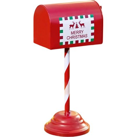 Décoration boîte à lettres Noël Métal Rétro Avec Porte Ouvrable 34 Cm Boîte aux lettres de courrier Santa Claus Pour Dessus Table Manteau Cheminée Table À Manger Comptoir Étagère (1/5)