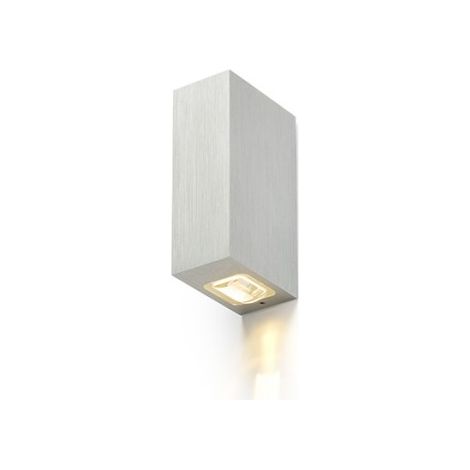 Faretto applique NICK II da parete alluminio pettinato 230V LED 2x3W 10° IP54 3000K