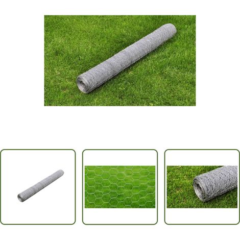 Filet métallique -  Grillage pour volière Acier galvanisé 25 x 0,5 m Argenté (1/5)