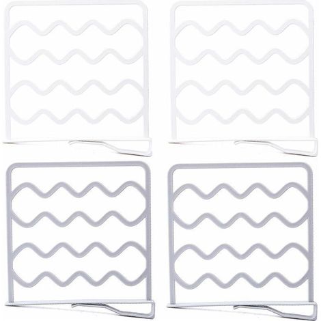 Séparateurs d'Étagères Sans Perçage 4 Pcs Livre De Séparation d'Étagère Armoire Séparation à Étagères Étagère Séparateur Cuisine Sans Perçage Pour Armoire Salle Bain Cuisine Bibliothèque Gris B (1/5)