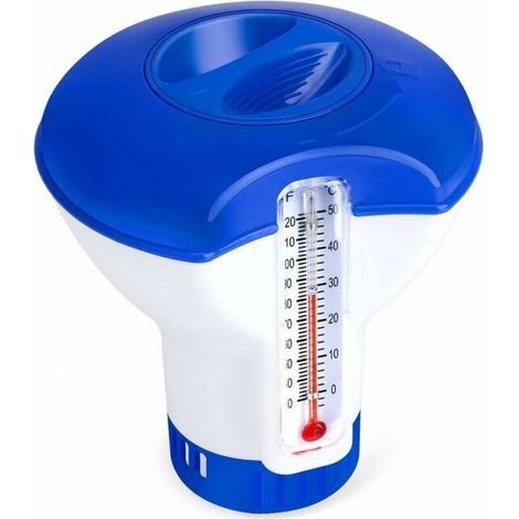 Pool Chlorine Diffuser with Thermometer, Automatic Floating Dispenser, 5 Inch Pool Chlorine Doser, Chemical Dispenser for Swimming Pool, Pond, Spa (1/5)