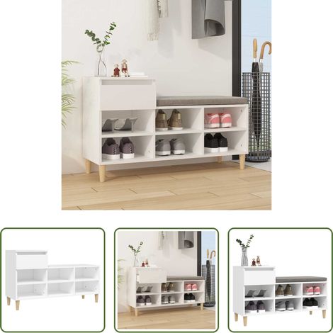 vidaXL Holzschrank -  Schuhregal Weiß 102x36x60 cm Holzwerkstoff (1/5)
