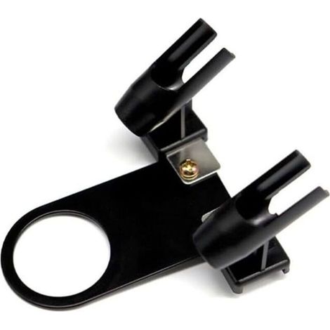 Support pour aérographe avec accessoires pour compresseur, compatible avec jusqu'à 2 modes de pulvérisation, construction en métal et plastique, coloris noir et argent, support de fixation inclus (1/4)