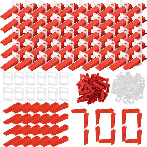700pcs Croisillon Carrelage Autonivelant Kit Carrelage Calle de Nivellement (1/5)