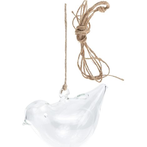 Jardinière suspendue en verre SEWACC forme d'oiseau, compacte et facile à ranger, idéale (1/5)