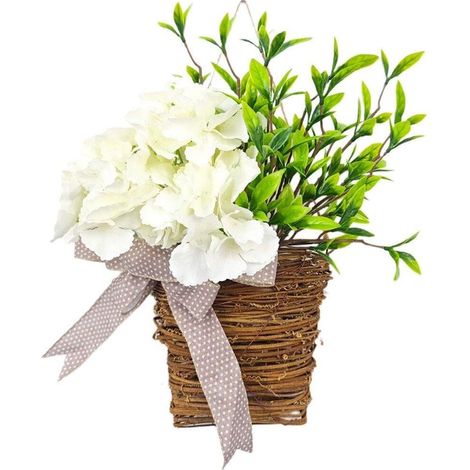Frühlingshortensienkranz – realistische künstliche Blumen, für Landhausstil/Kamin/Türen