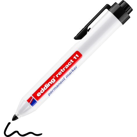 Marqueur Permanent Retractable Edding 11 Noir - Utilisation à une seule main
