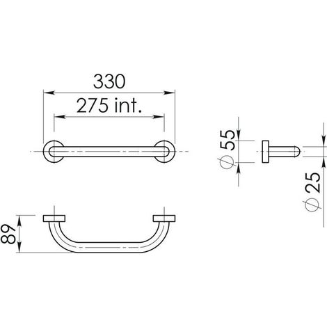 MANIGLIA DISABILI IN ACCIAIO INOX CROMATO DA 30 CM (1/2)