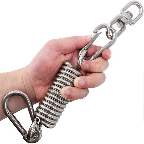 Ensemble de suspension pour sac de frappe, chaîne pivotante en acier inoxydable avec mousquetons et ressort pour sac de frappe, balançoire de gym, trapèze, hamac, capacité de 363 kg (1/4)