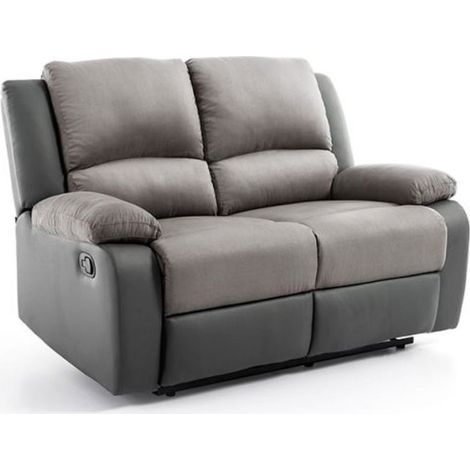 Canapé de Relaxation Microfibre "Polo" 143cm Gris Clair (1/5)