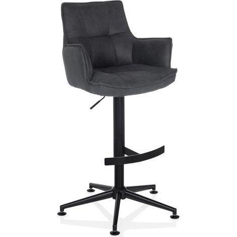 [NEUWERTIG] B-Ware hjh LIVING Barhocker Drehstuhl Hocker SOLAO LIFE HIGH grau mit Armlehnen Sitz (1/2)