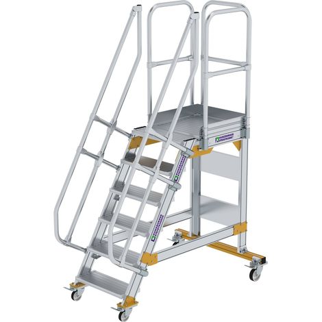 MUNK Plattformtreppe fahrbar 60° Stufenbreite 600mm 6 Stufen