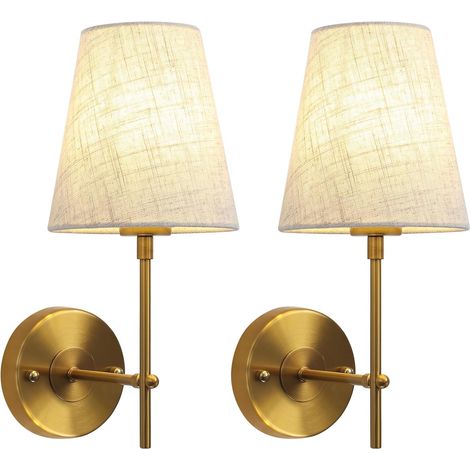Applique Murale Intérieure, 2 Paquets Lampe de Chevet Murale Vintage Lumiere Murale, Applique Murale Doré pour Salon Cuisine Escalier Salle de Bain (1/5)