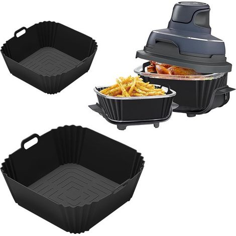 Set mit 2 Silikon-Heißluftfritteusen-Einsätzen Passend für Ninja Crispi FN101GY FN101SG FN101ST 4-in-1-Glas-Heißluftfritteusen-Zubehör für mit 4 4  6 (1/5)