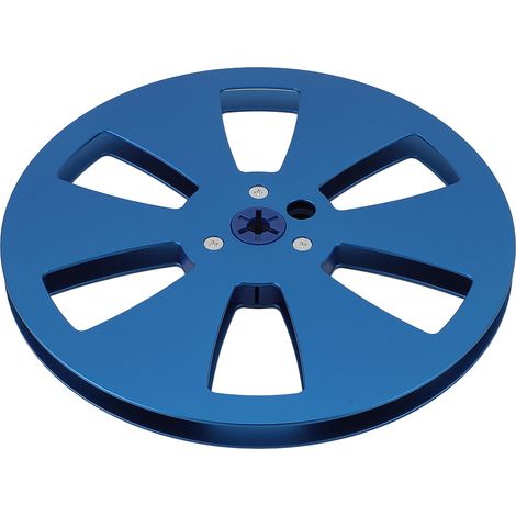 Bobine de bande magnétique vide 1/4" (7 pouces), 6 trous, en alliage d'aluminium, universelle, pour TEAC, ReVox et Studer (pièces détachées pour machines d'ouverture), bleu (1/5)