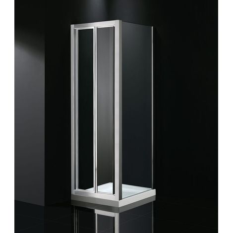 Mampara de ducha angular plegable con lateral fijo AKORD 80x70 cm (1/5)