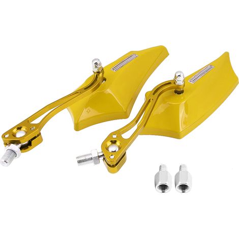AUTO Spiegel 1 Paar 10mm 8mm Universal Motorrad Roller Aluminiumlegierung MINIum Seite (Gold).