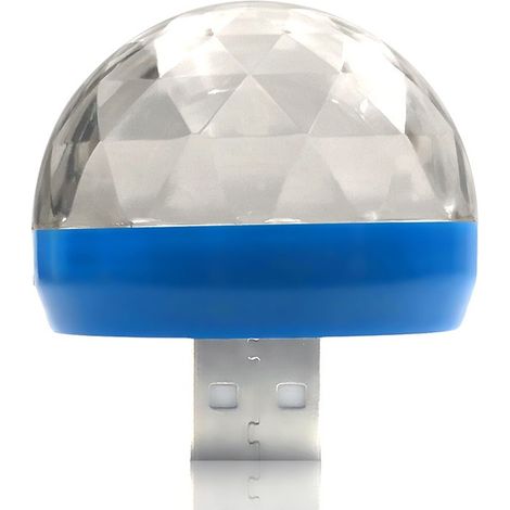 Mini lampe boule cristal LED portable USB avec effet coloré, contrôle sonore, décoration fête maison scène (1/4)