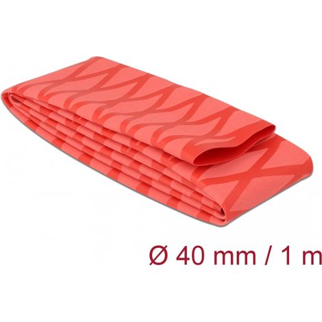 Delock Tubo termorretrÃ¡ctil rojo con patrÃ³n en X antideslizante de 1 m x 40 mm