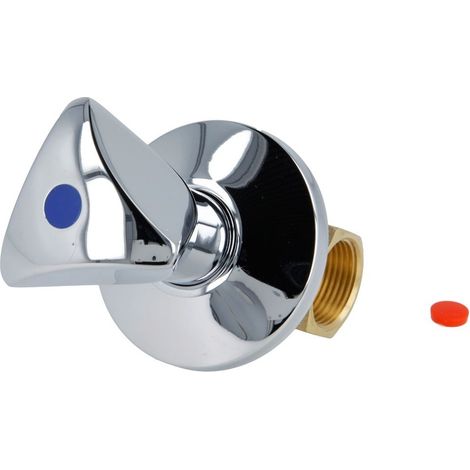 Soupape encastrée à manette 3 facettes 3/4’’ FF x 3/4’’ FF, DN 20, bleu/froid