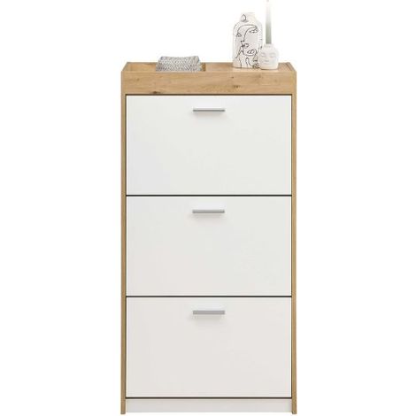 Meuble à chaussures Paris 64 x 38 x 126 cm Blanc (1/2)