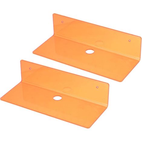 Lot de 2 étagères murales flottantes en acrylique de 22,9 cm, orange pour salle de bain, chambre à coucher, salon, décoration de chambre (1/5)