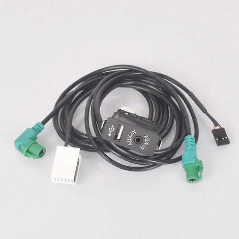 USB-Aux-Schalter + Kabeladapter für BMW E60 E61 E63 E64 E87 E90 E70 F25 F01 F02 F03 F04 F12 F13--A