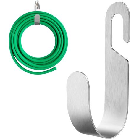 Support suspendu pour tuyaux d'arrosage de jardin - Support de rangement suspendu pour tuyaux d'arrosage de jardin, corde, extérieur (argenté) (1/5)