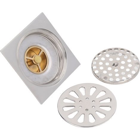 Drain d'évacuation déodorant en cuivre électroplaqué et acier inoxydable anti-insectes, évacuation rapide pour salle de bain et machine à laver (1/5)
